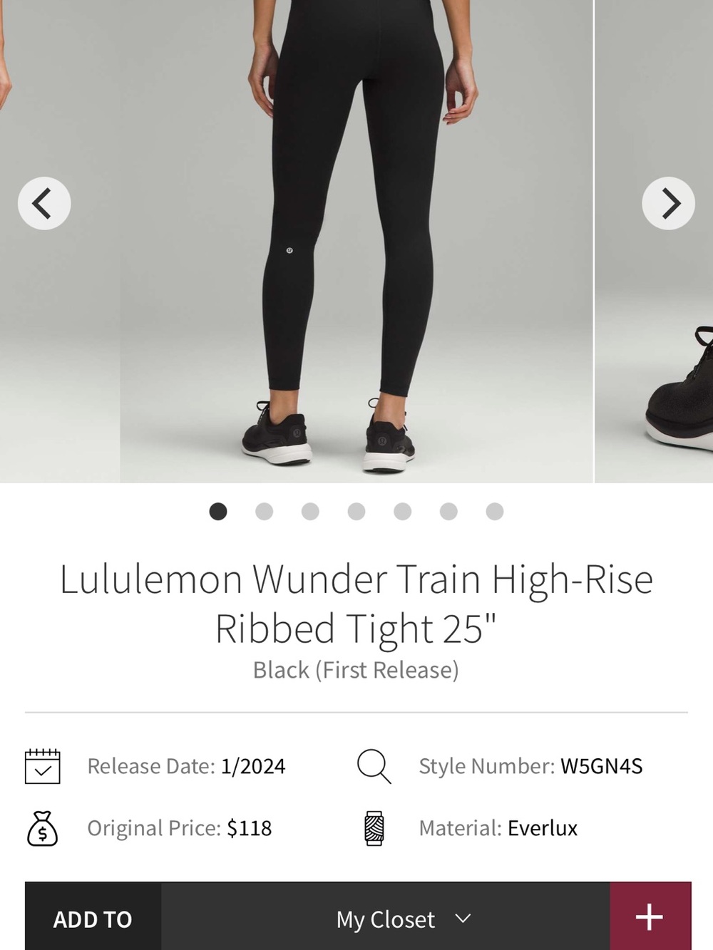 lululemon athletica Wunder Train High-Rise Ribbed Tight 25" - Black